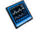 Part No: 15210pb186  Name: Road Sign 2 x 2 Square with Open O Clip with Hospital Computer Screen with Dark Azure Border and Buttons, Bright Light Blue '82', Monitor Wave and Base, White '56' and Lines Pattern