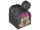 Part No: 15272pb02  Name: Duplo, Brick 2 x 2 x 2 Curved Top with Rounded Ears with Minnie Mouse Pattern