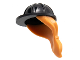 Part No: 16178pb02  Name: Minifigure, Headgear Helmet Construction with Molded Nougat Ponytail Hair Pattern
