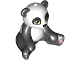 Part No: 16674pb02  Name: Panda, Friends, Sitting with Molded White Head and Stomach and Printed Lime Eyes and Lavender Paws Pattern