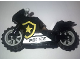 Part No: 18895c11pb01  Name: Motorcycle Sport Bike with Black Frame, Light Bluish Gray Wheels and Light Bluish Gray Handlebars with 'POLICE', White Stripes, and Gold Star Badge Logo Pattern on Both Sides (Stickers) - Sets 60276