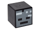 Part No: 19729pb010  Name: Minifigure, Head, Modified Cube with Pixelated Dark Bluish Gray Face with Eyes and Mouth Pattern (Minecraft Wither Skeleton)