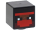 Part No: 19729pb050  Name: Minifigure, Head, Modified Cube with Pixelated Red and Dark Red Balaclava, and Reddish Brown Face with Eyes Pattern (Minecraft Ninja)