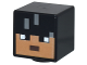 Part No: 19729pb081  Name: Minifigure, Head, Modified Cube with Pixelated Medium Nougat Face, Dark Brown Mouth, and Dark Bluish Gray Highlights Pattern (Minecraft Sunny)