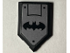 Part No: 22385pb229  Name: Tile, Modified 2 x 3 Pentagonal with Black Batman Logo and Rivets on Dark Bluish Gray Background Pattern (Sticker) - Set 76117