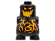 Part No: 22472pb04  Name: Body, Nexo Knights Scurrier with Orange and Yellow Eyes, Open Mouth and Cracks Pattern