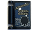 Part No: 24093pb050  Name: Minifigure, Utensil Book Cover with 'ADVANCED POTION-MAKING' and Black Smoking Cauldron on Dark Blue Background Pattern (Sticker) - Set 76399