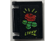 Part No: 24093pb110  Name: Minifigure, Utensil Book Cover with Red and Green Flower and Lime 'LIANN' Pattern (Sticker) - Set 41757