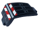 Part No: 24116pb016L  Name: Technic, Panel Curved 3 x 5 x 3 with Red and White Danger Stripes and Dark Bluish Gray '2T' Pattern Model Left Side (Sticker) - Set 42108