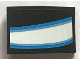 Part No: 24309pb026L  Name: Slope, Curved 3 x 2 with White and Blue Curved Stripes Iron Man Eye Pattern Model Left Side (Sticker) - Set  76165