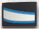 Part No: 24309pb026R  Name: Slope, Curved 3 x 2 with White and Blue Curved Stripes Iron Man Eye Pattern Model Right Side (Sticker) - Set 76165