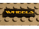 Part No: 2431pb0028  Name: Tile 1 x 4 with Yellow 'WHEELS' on Black Background Pattern (Sticker) - Set 8440