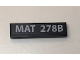 Part No: 2431pb0488  Name: Tile 1 x 4 with White 'MAT 278B' Pattern (Sticker) - Set 10252