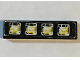 Part No: 2431pb0632  Name: Tile 1 x 4 with 4 Square Yellow Headlights on Black Background Pattern (Sticker) - Set 8443