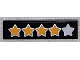 Part No: 2431pb0785  Name: Tile 1 x 4 with Silver Star and 4 Yellow Stars with Outline Pattern (Sticker) - Set 41057