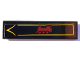 Part No: 2431pb0929  Name: Tile 1 x 4 with Sign with Dark Red Train Locomotive and Bright Light Orange Arrow Pattern (Sticker) - Set 910049