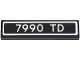 Part No: 2431pb0934  Name: Tile 1 x 4 with White '7990 TD' and Border Pattern (Sticker) - Set 76470