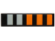 Part No: 2431pb400  Name: Tile 1 x 4 with Orange and Light Bluish Gray Stripes Pattern (Sticker) - Set 75102