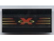 Part No: 2440pb001  Name: Vehicle, Spoiler / Plow Blade 6 x 3 with Hinge with Red and Yellow Extreme Team Logo Pattern (Sticker) - Sets 2963 / 6568 / 6589