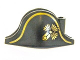 Part No: 2528pb04  Name: Minifigure, Headgear Hat, Pirate Bicorne with Gold Captain Pattern