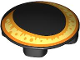 Part No: 2654pb026  Name: Plate, Round 2 x 2 with Rounded Bottom (Boat Stud) with Cat Eye with Large Pupil and Bright Light Yellow, Bright Light Orange and Orange Iris Pattern