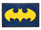 Part No: 26603pb002  Name: Tile 2 x 3 with Bright Light Orange Bat Symbol on Dark Blue Background Pattern (Sticker) - Set 41230