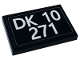 Part No: 26603pb147  Name: Tile 2 x 3 with White 'DK 10 271' Pattern (Sticker) - Set 10271