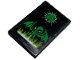 Part No: 26603pb377  Name: Tile 2 x 3 with Green Die and Dragon Breathing Lime and White Fire Pattern (Sticker) - Set 60291