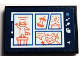 Part No: 26603pb413  Name: Tile 2 x 3 with Tablet Computer Screen with Icons, Mouse Cursor and Drawing of Comic with Raccoon and Apple Pattern (Sticker) - Set 41739