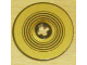 Part No: 2723pb013  Name: Technic, Disk 3 x 3 with Black Rings on Gold Background Pattern (Sticker) - Set 8007