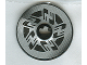 Part No: 2723pb024  Name: Technic, Disk 3 x 3 with Black and Silver Motorcycle Disk Brake Pattern (Sticker) - Set 8370