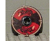 Part No: 2723pb028  Name: Technic, Disk 3 x 3 with Black and Red Viking Shield with Serpents Pattern (Sticker) - Gear G577