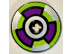 Part No: 2723pb033  Name: Technic, Disk 3 x 3 with Purple, Lime, and Silver Target Pattern (Sticker) - Sets 8305 / 8307