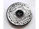 Part No: 2723pb039  Name: Technic, Disk 3 x 3 with Disk Brake Silver / Black Small Bolts Pattern (Sticker) - Set 8371