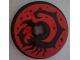 Part No: 2723pb065  Name: Technic, Disk 3 x 3 with Black Scorpion on Red Background Pattern (Sticker) - Set 70589