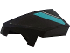 Part No: 29120pb022  Name: Wedge 2 x 1 x 2/3 Left with Dark Turquoise Stripe and Silver Line Pattern (Sticker) - Set 76909