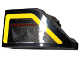 Part No: 29120pb033  Name: Wedge 2 x 1 x 2/3 Left with Taillight with Dark Red Line and Yellow Bent Stripe Pattern (Sticker) - Set 76907