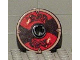 Part No: 2958pb028  Name: Technic, Disk 3 x 3 with Black and Red Viking Shield with Serpents Pattern (Sticker) - Gear G577