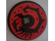 Part No: 2958pb065  Name: Technic, Disk 3 x 3 with Black Scorpion on Red Background Pattern (Sticker) - Set 70589