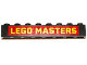 Part No: 3008pb194  Name: Brick 1 x 8 with Yellow 'LEGO MASTERS' on Red Background Pattern