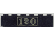 Part No: 3009pb015  Name: Brick 1 x 6 with Gold '120' Pattern