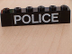 Part No: 3009pb062  Name: Brick 1 x 6 with White 'POLICE' Sans-Serif Thin Pattern (Sticker) - Set 6540