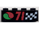 Part No: 3010pb014  Name: Brick 1 x 4 with Octan Logo, Red '71', and White Checkered Flag Pattern