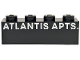Part No: 3010pb361  Name: Brick 1 x 4 with White 'ATLANTIS APTS.' Pattern