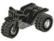 Part No: 30187c01a  Name: Tricycle with Dark Gray Chassis and White Wheels - Round Holes on Rear Wheels
