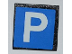 Part No: 30258pb025  Name: Road Sign 2 x 2 Square with Clip with Parking Pattern (Sticker) - Set 3182