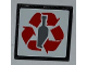 Part No: 30258pb029  Name: Road Sign 2 x 2 Square with Clip with Red Recycling Arrows and Bottle Pattern (Sticker) - Set 4206