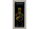 Part No: 30292pb049  Name: Flag 7 x 3 with Bar Handle with Gold Hogwarts Coat of Arms on Black Drape Pattern (Sticker) - Set 76389