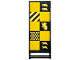 Part No: 30292pb064  Name: Flag 7 x 3 with Bar Handle with HP Hufflepuff House Banner, Black and Yellow Squares, Gold Shields, Stripes and Badgers Pattern on Both Sides (Stickers) - Set 76416