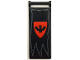 Part No: 30292pb077  Name: Flag 7 x 3 with Bar Handle with Banner and Bat on Red Triangular Shield Pattern (Sticker) - Set 910049